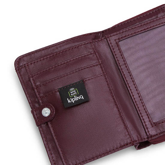 Kipling Money Love Metallic Small Wallets Burgundy Lacquer | AU 1798ZU